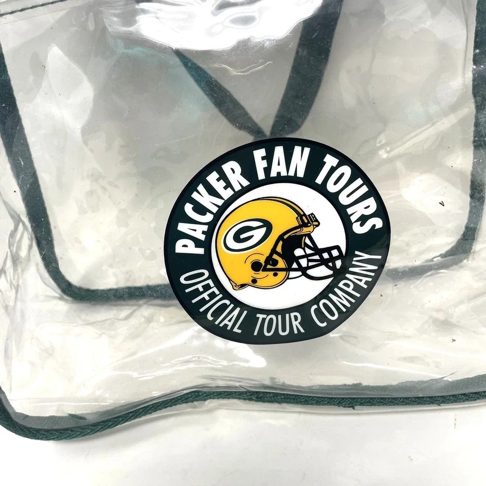 NFL Green Bay Packers Clear Zipper Messenger‎ Bag Stadium Approved